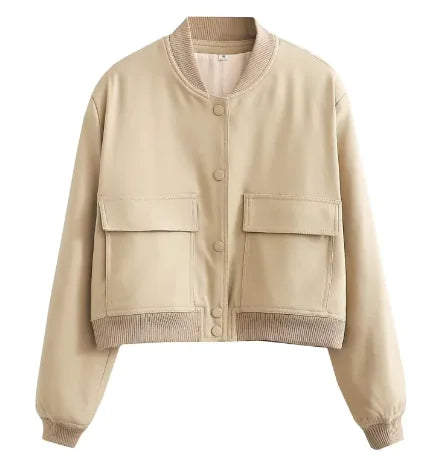 Loose Casual Bomber Jacket for Woman