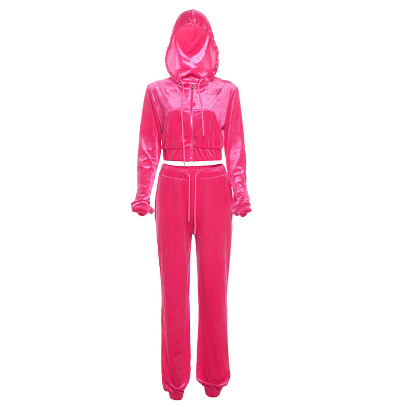 Women's Fashion Hooded Top High Waist Suit